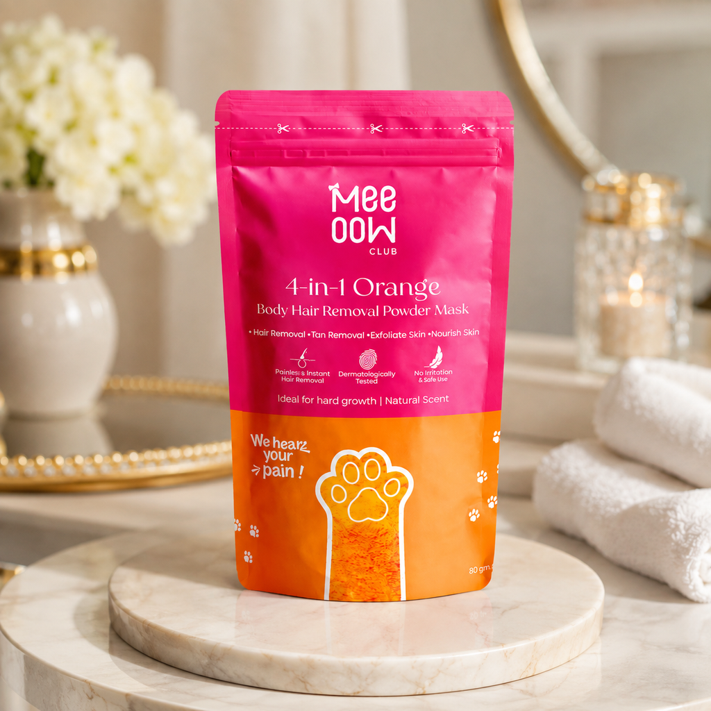 Meeoow Club 10 Minute Painless Body Wax Orange Hair Removal Powder for Women